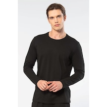 Cacharel Erkek Modal Pamuk Bisiklet Yaka T-shirt 2242/siyah Siyah