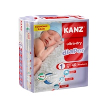Kanz Ultra-Dry Diaper Yenidoğan Bebek Bezi 1 Numara Ekonomik Paket 40 Adet