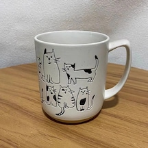 450 Ml Yaratıcı El-boyalı Seramik Kupa Vintage Karikatür Hayvan Beyaz