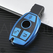 Mercedes A B C E S G Serisi Gl Gla Glc Cla Cls Amg Parlak Tpu Anahtar Kılıfı Mavi