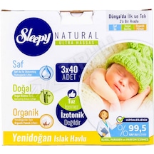 2 Adet Sleepy Yenidoğan Islak Pamuklu Havlu 3 X 40