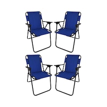 Bofigo 4 Adet Katlanır Sandalye Kamp Sandalyesi Balkon Sandalyesi Katlanabilir Piknik ve Bahçe Sandalyesi Mavi