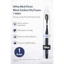 Difaş Med Clean Black Carbon Diş Fırçası 1 Adet Koruyucu Kapaklı Siyah Karbon Fırça