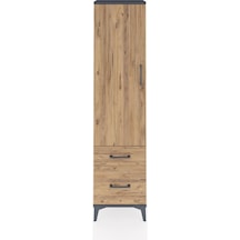 Arges Dolap 2 Raflı 2 Çekmeceli Tek Kapaklı 44x30x182 Antrasi... Antrasit