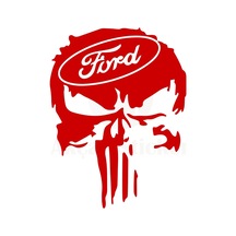 Ford İçin Uyumlu Aksesuar Kuru Kafa Oto Sticker Kırmızı 30 25 Cm