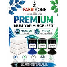 Premium Mum Yapım Hobi Seti - Parafin Wax 500 Gr - 3'lü Toz Mum Boyası Seti - Mavi, Yeşil, Siyah Bkfabpw5003mys Karışık