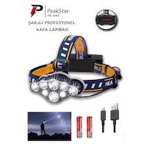 Peakstar Ps-888 Güçlü Usb Şarjlı 8 Modlu 6000 Lümen Kafa Lambası Mavi - Siyah