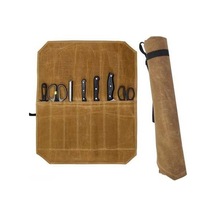 Pazly 7 Bölmeli Katlanabilir Şef Bıçağı Çantası - Pratik Taşınabilir Mutfak Ekipmanı Kahverengi Kahverengi