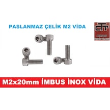 M2  İmbus İnox  Paslanmaz  Vida  M2x20  12 ADET