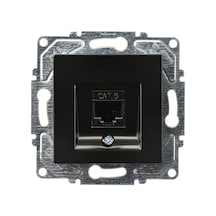 Günsan Eqona Metalik Siyah Tekli Data Prizi Rj45 Cat6 Mek.