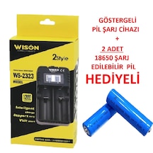 Wison Göstergeli Pil Şarj Cihazı + 18650 Şarj Edilebilir Pil Hedi