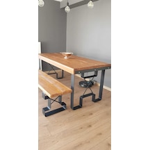 Doğal Ahşap Yemek Masası 10 Kişilik -80-220