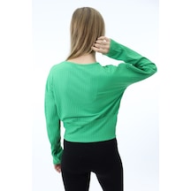 Toontoy Kız Çocuk Baskılı Sweatshirt Çimen Yeşili