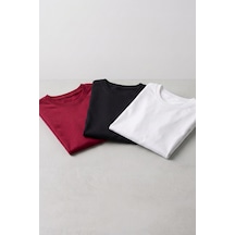 Kiagu Kız Erkek Çocuk Basic Tişört 3'lü Set Pamuklu Kısa Kollu Çocuk Tişört 2-13 Yaş T-shirt 3'lü Set3