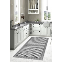 West Home Dijital Baskı Yıkanabilir Kaymaz Taban Salon Halısı Mutfak Halısı Koridor Halısı Wh 446 Grey