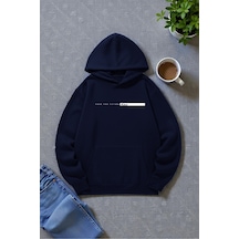 Uyguntarz Unisex Future Baskılı Oversize Sweatshirt Lacivert