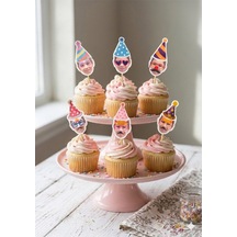 12 Li Kişiye Özel Fotoğraflı Cupcake Süsü