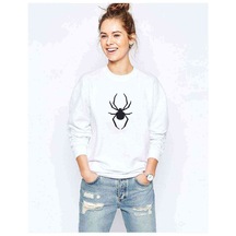 Silhouette Spider Baskılı Beyaz Kadın Sweatshirt