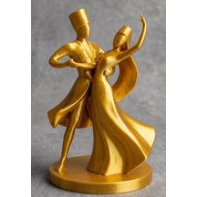 15 Cm Gold Renk Zarif Detaylı Hediyelik Kafkas Adige Çerkes 3d Masaüstü Figürü