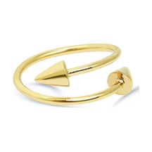Kuyumcudukkani Uçları Silindir Üçgen Free Size Trend Yüzük-10317-g Gold