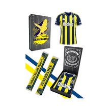 Fenerium Fenerbahçe Lisanslı 2025/26 Çubuklu Forma + Şal Kaşkol Set Ahşap Kutulu Sarı - Lacivert