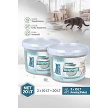 ZeniCat Premium Naturel Bentonit Kedi Kumu 2x10 L – Özel Solüsyonlu, Parfümsüz, Düşük Toz