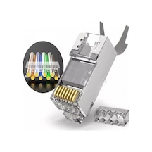 SpeedUF Cat7 Metal Konnektör Rj45 CAT7 Jack + Kablo Ayraç 30 adet