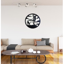 Motto Dekor Lazer Kesim Metal Kurt Görselli Duvar Dekoru 49x49 Cm Siyah