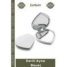 Ayna Modern Dekoratif Şık Tasarım Çanta Cep Boy Makyaj Lüks Suni Çerçeve Derili Ayna Beyaz