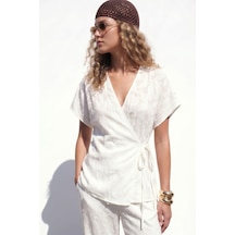 Sateen Lily Kimono - Ekru-137520