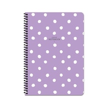 16x22 Cm Puantiye Desen Telli Defter Çizgisiz Telli Beyaz 80 Sayfalı Plastik Kapak Çok Renkli