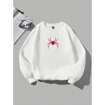 Startmore Coolane Bol Örümcek Desenli Sweatshirt Beyaz Beyaz