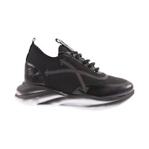 Dgn 311 Kadin Kalin Taban Yazi Detayli Sneakers Ayakkabi 311-2026-R1534 Siyah