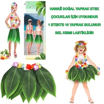 Tropikal Esintili Hawaii Yapraklı Parti Eteği Çocuk Boy 5615