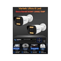 2 Kameralı Ultra 6 Ledli 5mp Sony Lensli Gece Renkli Güvenlik Kamerası Seti 320 Gb Hdd