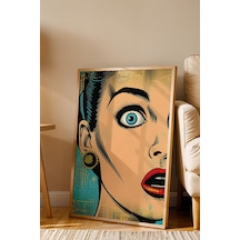 Şaşırmış Kadın Pop Art Çerçeveli Tablo - Pop Art Poster Tablo
