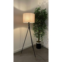 Papel Siyah Tripot Ayaklı Dekoratif Salon Lambader Eskitme