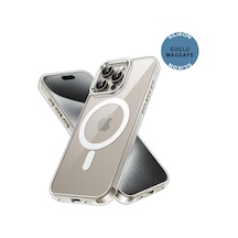 Apple Uyumlu iPhone 15 Pro Şeffaf Magsafe Kılıf Safe Şeffaf