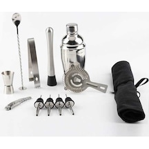 Ganzhoushop Sones Seti Şarap Paslanmaz Kokteyl Karıştırıcı Kapasite: Çelik Çantalı, Çalkalayıcı Bez Arada Alet 750ml 12'si 1 Tw