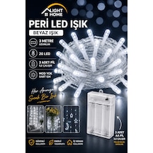 Kablolu Led Işık Zinciri Beyaz Dekoratif Led Aydınlatma Oda Duvar Yatak Odası Parti Yılbaşı Süsü 3 Metre 20 Led