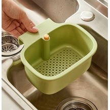 Dashanshop Yeşil 1 Adet Büyük Çok Amaçlı Askılı Kare Lavabo Filesi, Mutfak & Banyo Drenaj Sepeti Yeşil