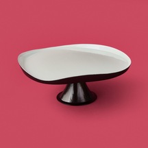 Kitchen Jota Ayaklı Tabak - Beyaz / Siyah - 32 Cm Çok Renkli