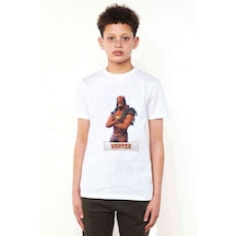 Tshirthane Vertex Baskılı Unisex Çocuk Beyaz T-Shirt