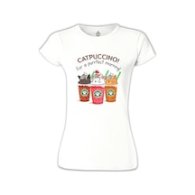 Catpuccino Beyaz Kadın Tshirt 001