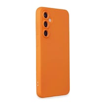 Bezos Samsung Galaxy S24 Kılıf Nano İçi Kadife Silikon - Turuncu Bty