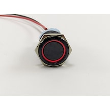 16 Mm Aç-Kapa - Işıklı Buton (Siyah) Kırmızı