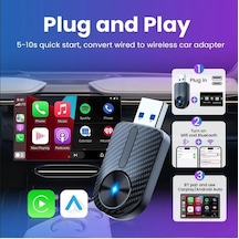 Tr Kablosuz Carplay Android Auto Adaptör, Wifi 5.8ghz, Bluetooth 5.4, Tak Çalıştır Dongle