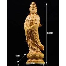 12cm-ahşap Oyma Guanyin Buda Dekoratif Figürler Heykeli-çin Feng Shui Buda Ev Oturma Odası Odası Servet Heykeli 12,16-21cm