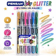 Jel Glitter 6lı Simli Jel Kalem Pensan Çok Renkli