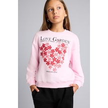 Defacto Relax Fıt Bisiklet Yaka Kalp Desenli Sweatshirt Kız Çocuk I4150a826aupn47 Pembe-pn47